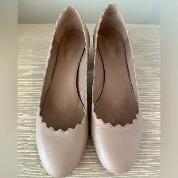 Chloe scalloped sheep waves pump. Size 38, light pastel - Picture 4 of 7